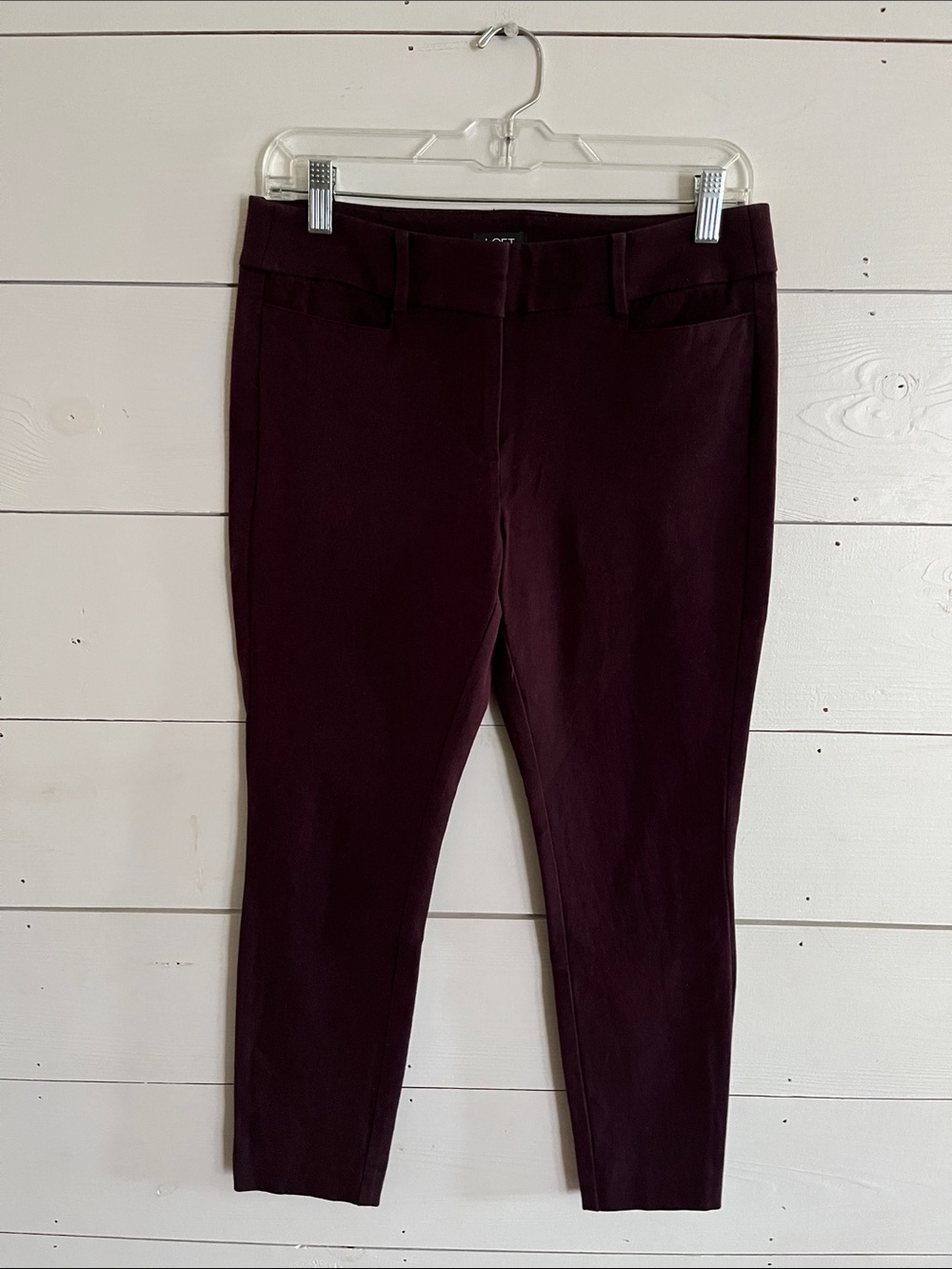LOFT Slim Ankle Pants - Plum